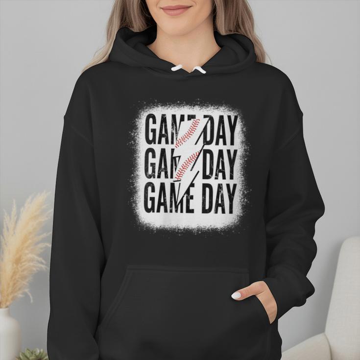 Womens Baseball Mom Leopard Game Day Mother's Day Wmen Hoodie