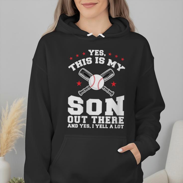 Yes This Is My Son Out Baseball Mom Wmen Hoodie