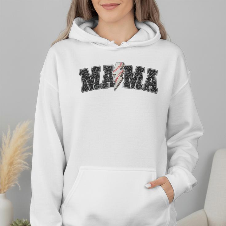 Baseball Mama Rocks Lightning Baseball Mom Mother's Day Wmen Hoodie