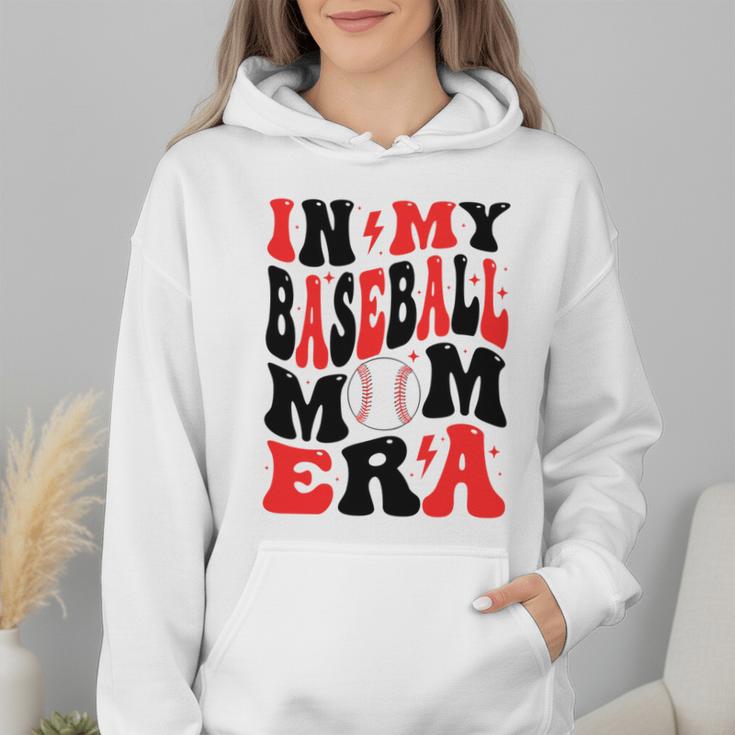 In My Baseball Mom Era Groovy Mom Wmen Hoodie