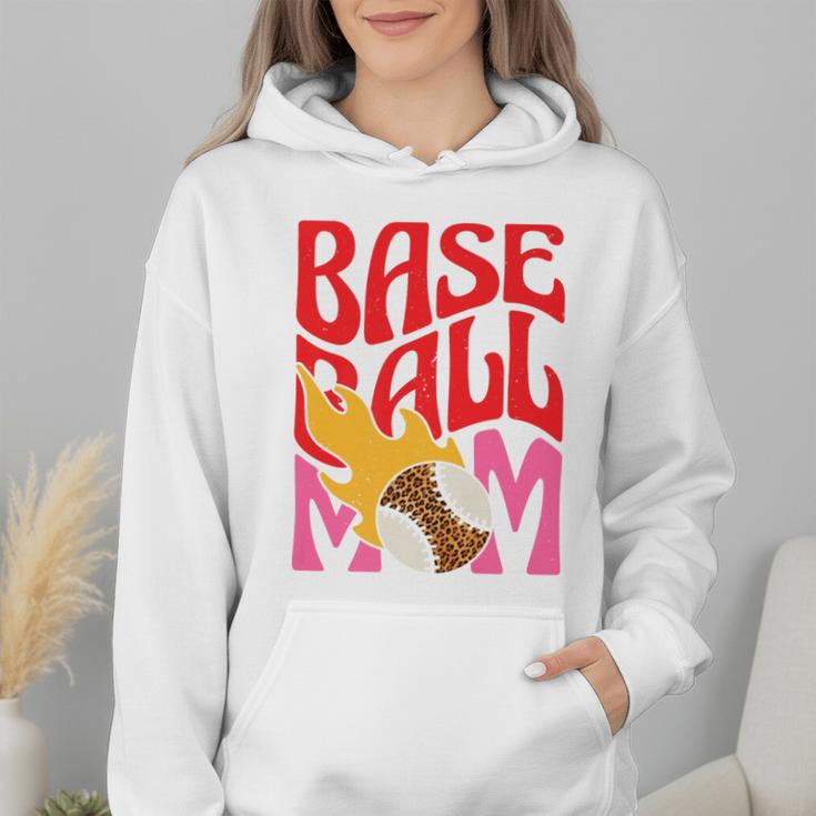 Baseball Mom Game Day Trendy Pink Leopard Mama Premium Wmen Hoodie