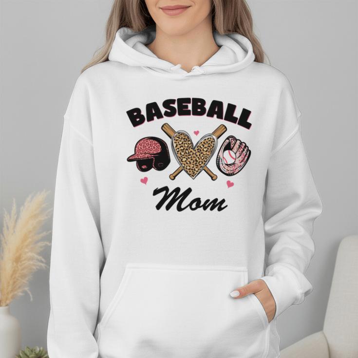 Baseball Mom Leopard Heart Game Day Love Mommy Wmen Hoodie Baseball Mom Leopard Heart Game Day Love Mommy Wmen Hoodie