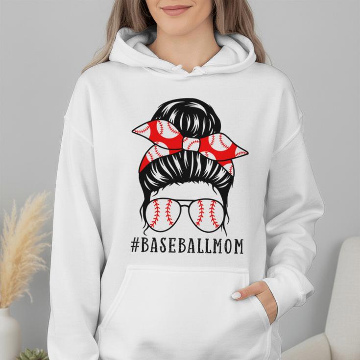 Baseball Mom Leopard Messy Bun Game Day Wmen Hoodie Baseball Mom Leopard Messy Bun Game Day Wmen Hoodie