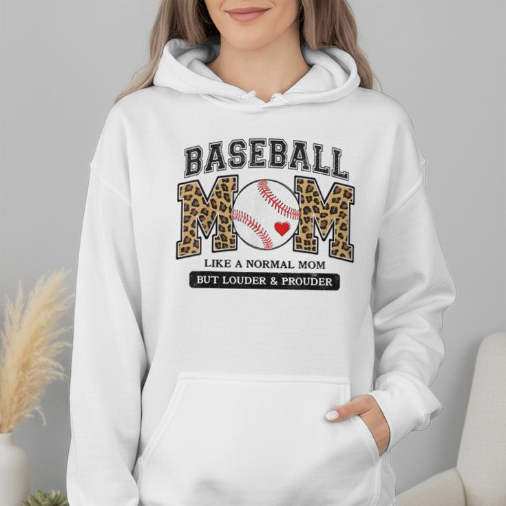 Baseball Mom Leopard Like a Normal But Louder And Prouder Wmen Hoodie