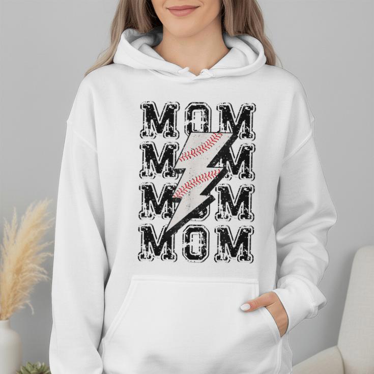 Baseball MOM Lightning Bolt Tshirt Retro Wmen Hoodie