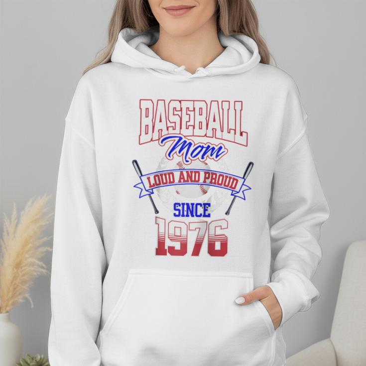 Baseball Mom Loud & Proud Since 1976 Raglan Baseball Tee Wmen Hoodie