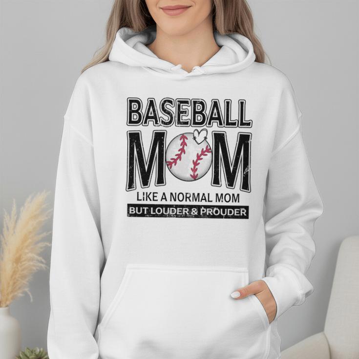 Baseball Mom Not Like a Normal Mom Baseball Mama Wmen Hoodie