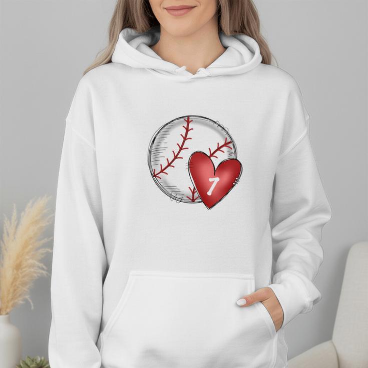 Bleached Custom Baseball Mom Number 7 Heart For Mom Wmen Hoodie Bleached Custom Baseball Mom Number 7 Heart For Mom Wmen Hoodie