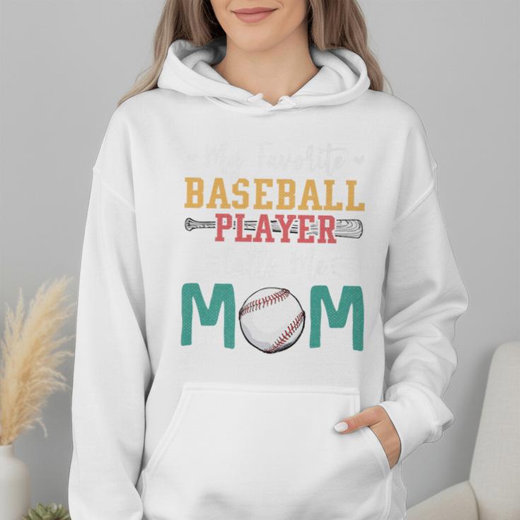 My Favorite Baseball Player Calls Me Mom Baseball Mom Premium Wmen Hoodie
