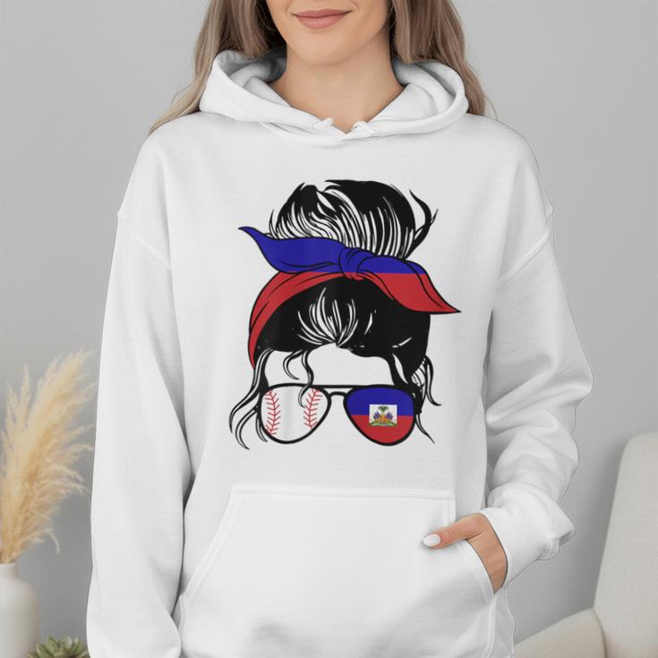 Haitian Baseball Mom Haiti Flag Baseball Girl Wmen Hoodie