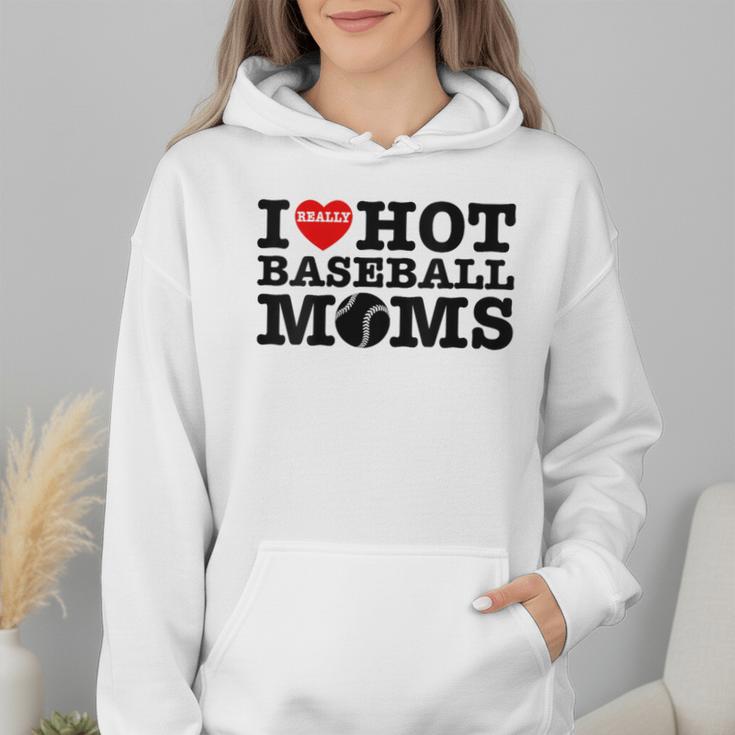 I Love Hot Baseball Moms Heart Sport Fan For Women Men Wmen Hoodie