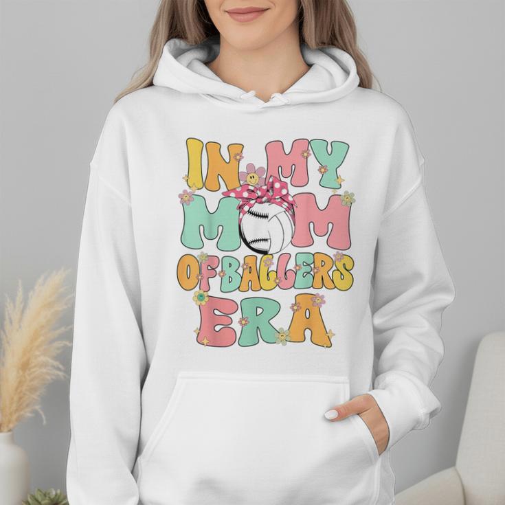 In My Mom Of Ballers Era Groovy Volleyball Baseball Mom Cute Wmen Hoodie In My Mom Of Ballers Era Groovy Volleyball Baseball Mom Cute Wmen Hoodie