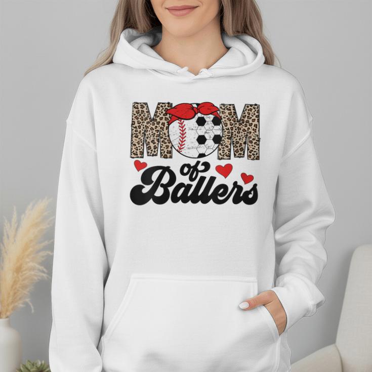 Mom Of Ballers Soccer Baseball Mom Soccer Baseball Mother Wmen Hoodie