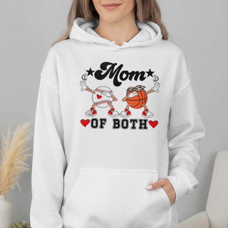 Mom Of Both Basketball Baseball Mom Wmen Hoodie