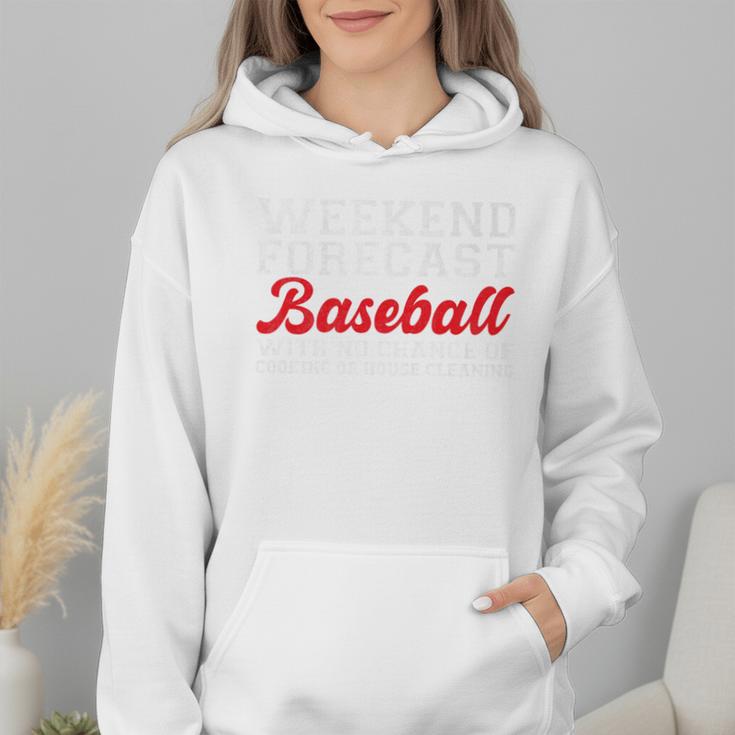 Retro Baseball Mom Mother's Day Weekend Forecast Baseball Premium Wmen Hoodie