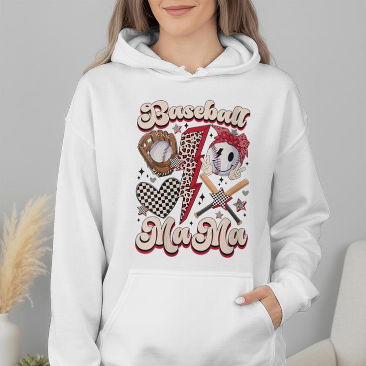 Retro Groovy Baseball Mama Baseball Mom Lover Wmen Hoodie Retro Groovy Baseball Mama Baseball Mom Lover Wmen Hoodie