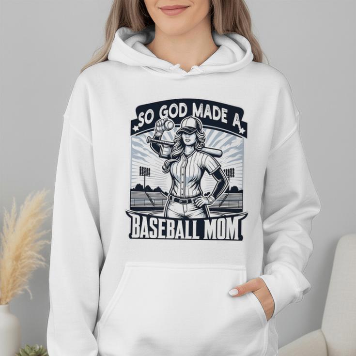 So God Made A Baseball Mom Baseball Player Premium Wmen Hoodie