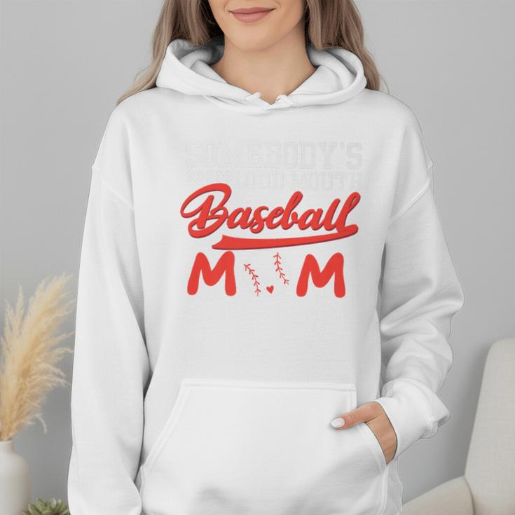Somebody's Loud Mouth Baseball Mom Mama Premium Wmen Hoodie