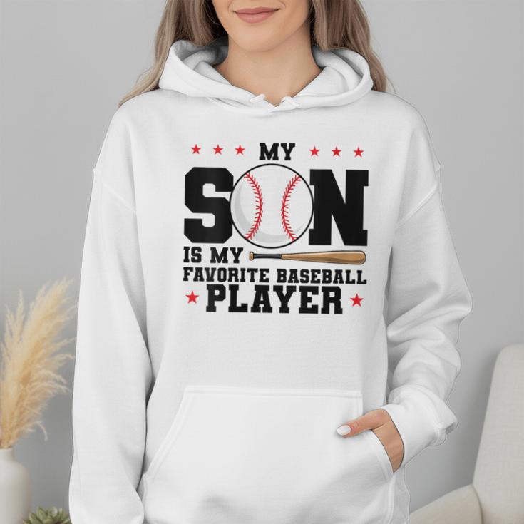 My Son Is My Favorite Baseball Player Baseball Mom Wmen Hoodie