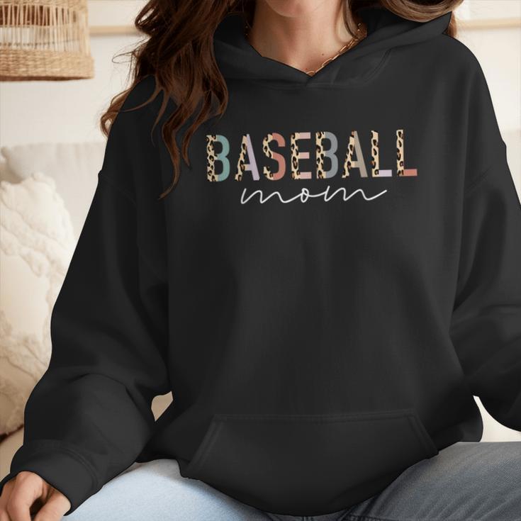 Baseball Mom Leopard Print Baseball Mama Mother's Day Wmen Hoodie
