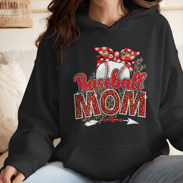 Baseball Mom Mama Mother's Day Leopard Sport Mom Mama Wmen Hoodie