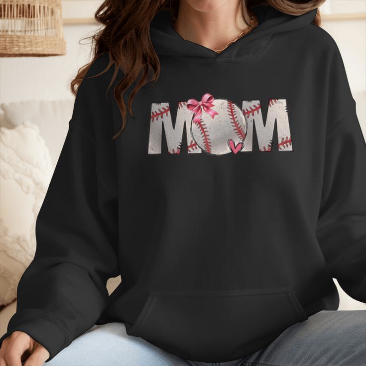 Baseball Mom With Pink Bow Wmen Hoodie