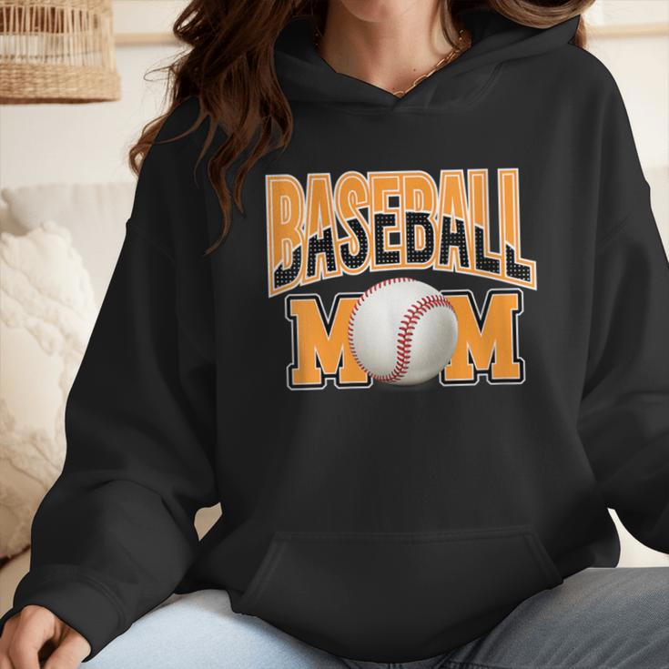 Baseball Mom Sports Orange Wmen Hoodie