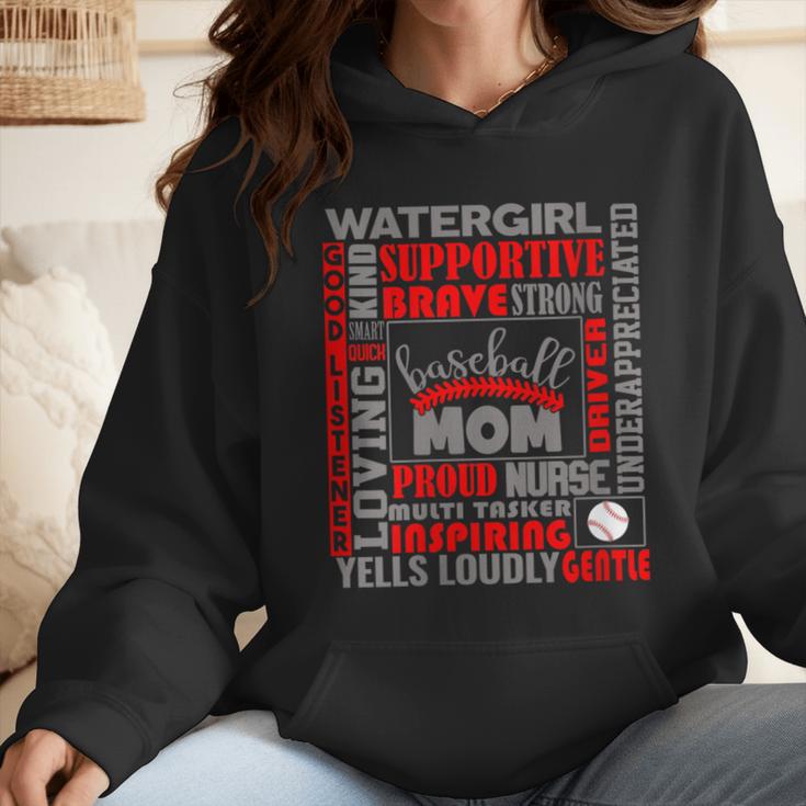 Baseball Mom Traits For Great Mothers Grey And Red Wmen Hoodie