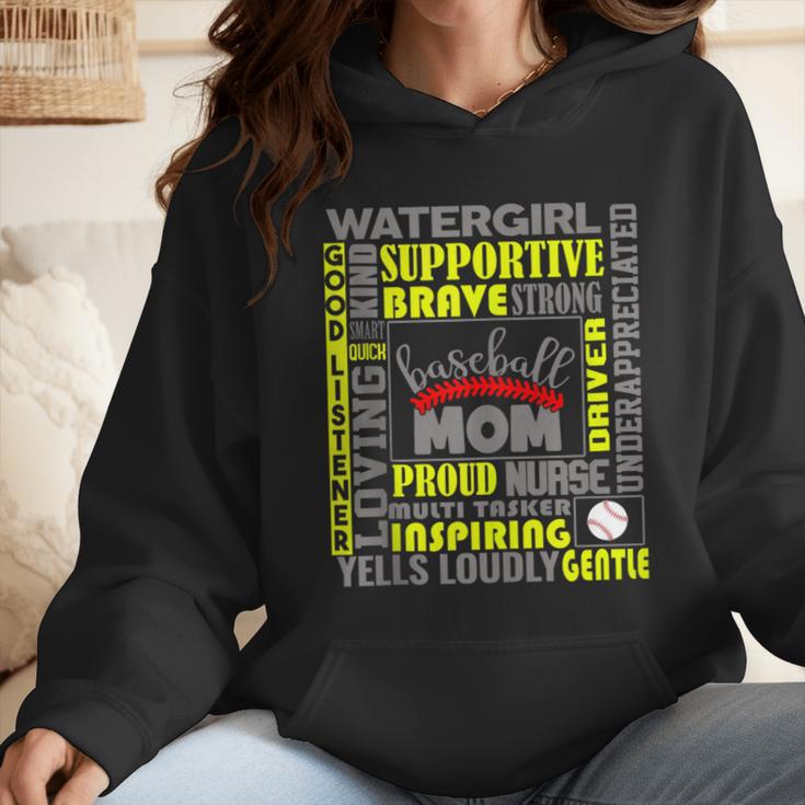 Baseball Mom Traits For Great Mothers Grey And Yellow Wmen Hoodie