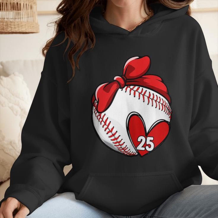 Custom Baseball Mom Number 25 Heart For Mom Mommy Wmen Hoodie