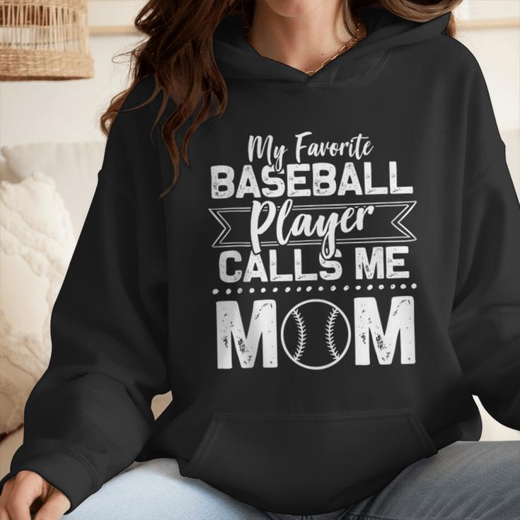 Cute My Favorite Baseball Player Calls Me Mom Baseball Moms Wmen Hoodie Cute My Favorite Baseball Player Calls Me Mom Baseball Moms Wmen Hoodie