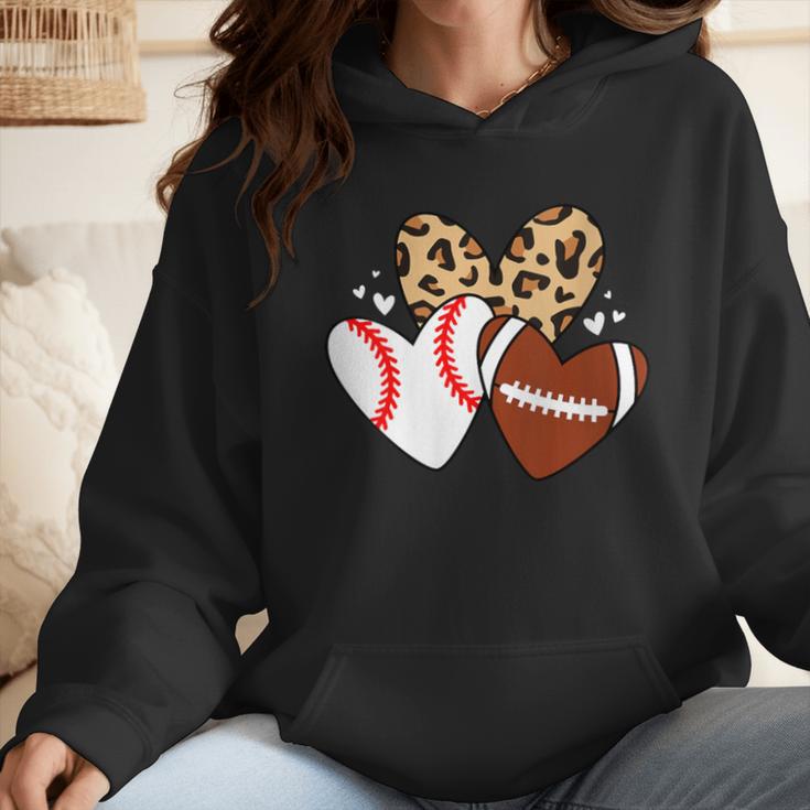 Football Baseball Heart Football Baseball Mom Wmen Hoodie Football Baseball Heart Football Baseball Mom Wmen Hoodie