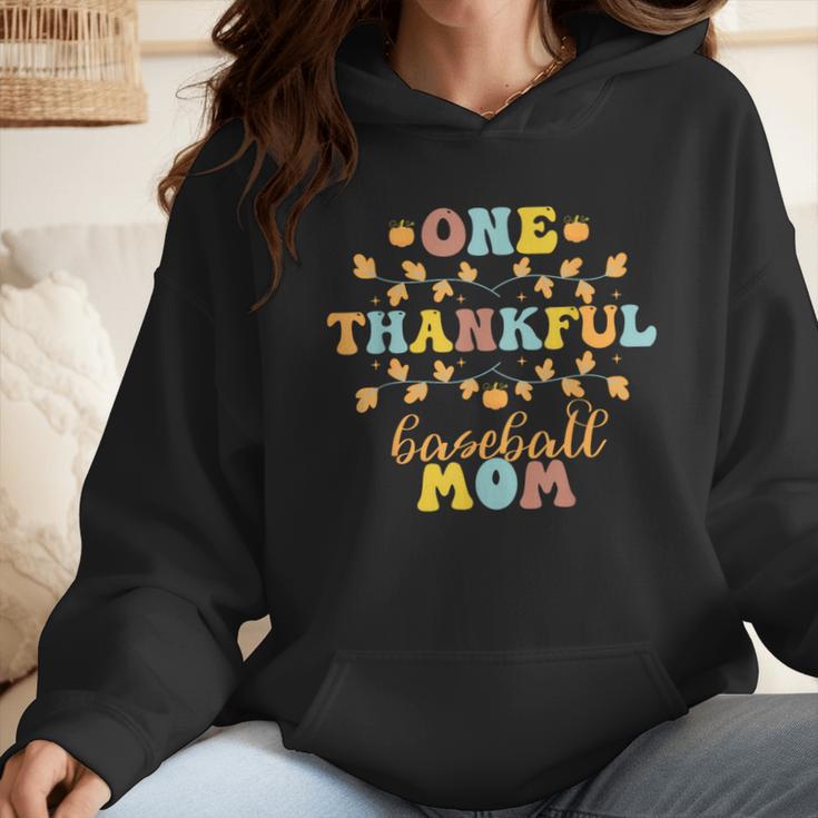 Groovy Retro One Thankful Baseball Mom Thanksgiving Fall Wmen Hoodie Groovy Retro One Thankful Baseball Mom Thanksgiving Fall Wmen Hoodie
