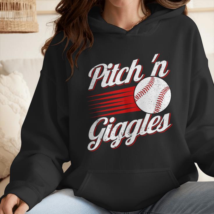 Pitch 'n Giggles Baseball Player Women Baseball Mom Wmen Hoodie Pitch 'n Giggles Baseball Player Women Baseball Mom Wmen Hoodie