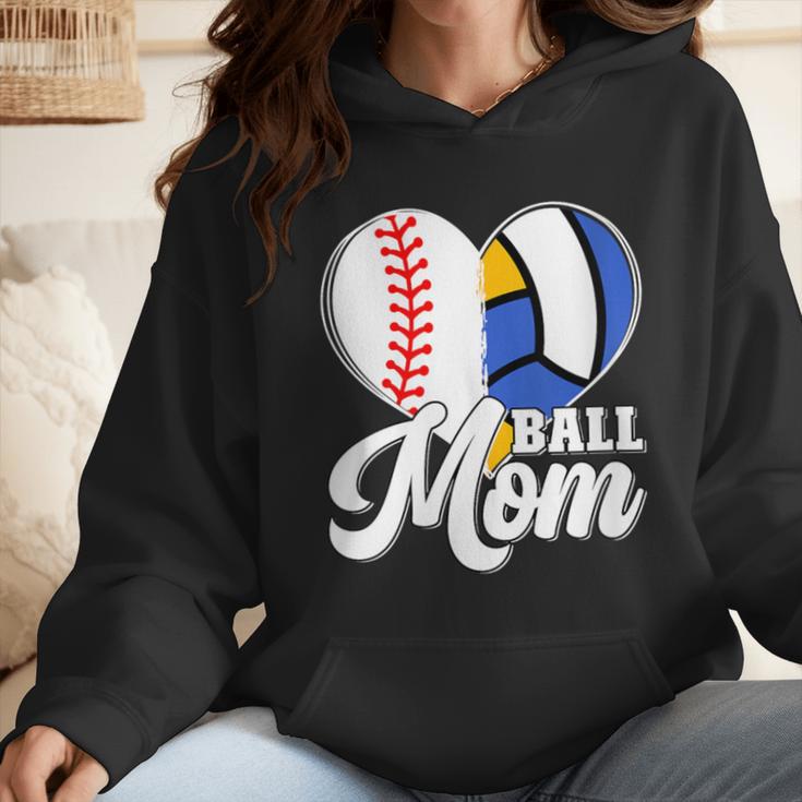 Proud Ball Mom Volleyball Baseball Mom Heart Wmen Hoodie