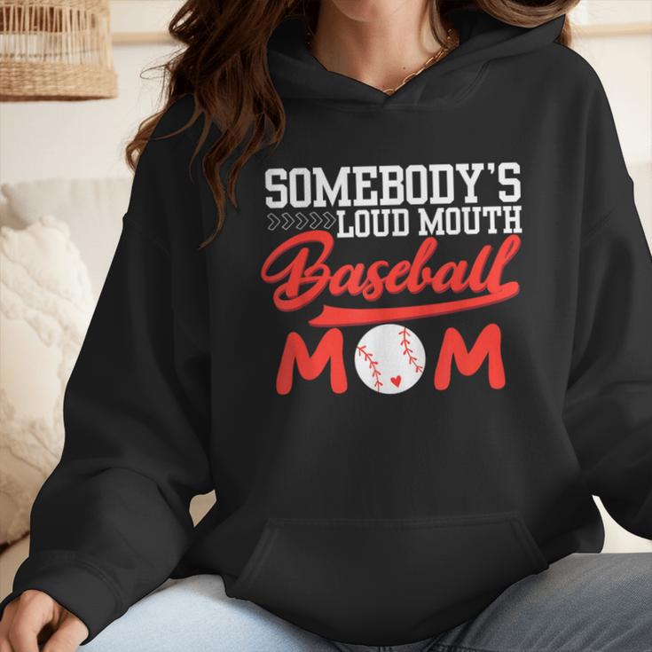 Somebody's Loud Mouth Baseball Mom Mama Wmen Hoodie