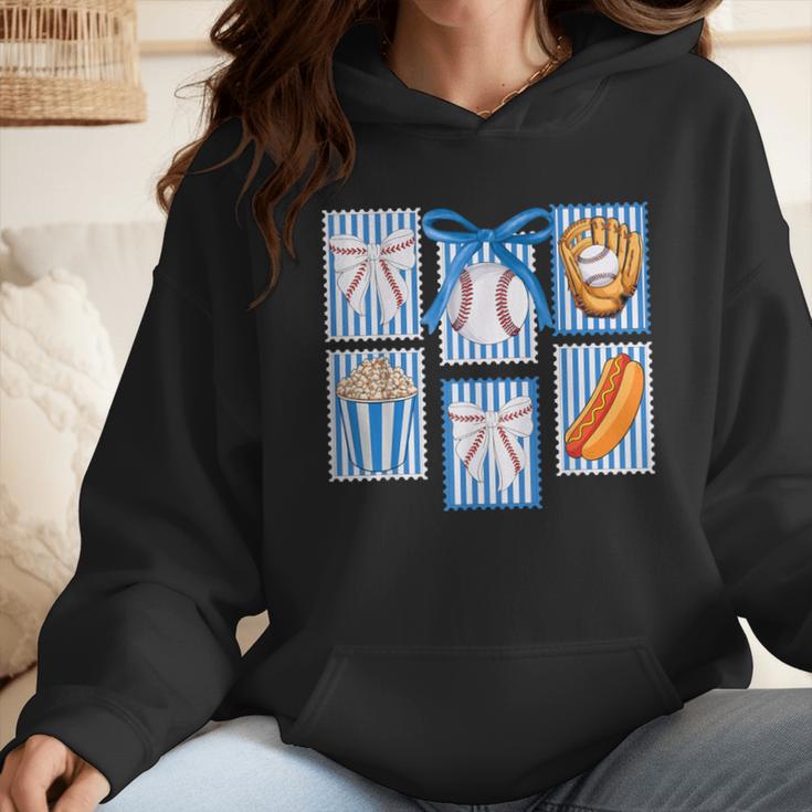 Stamps Coquette Bow Baseball Kids Youth Girls Baseball Mom Wmen Hoodie