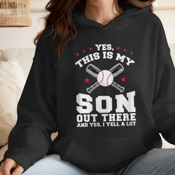 Yes This Is My Son Out Baseball Mom Wmen Hoodie