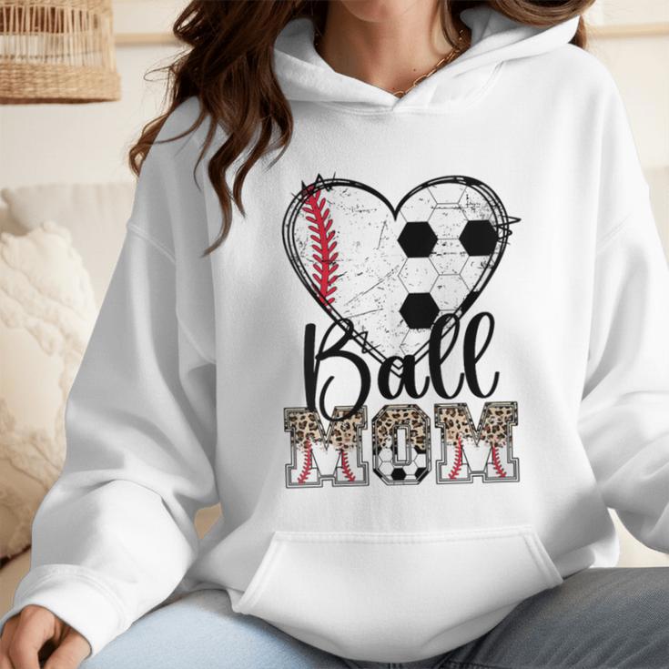 Ball Mom Heart Soccer Baseball Mom Wmen Hoodie Ball Mom Heart Soccer Baseball Mom Wmen Hoodie