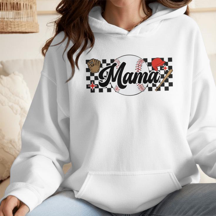 Baseball Mama Game Day Vibes Women Baseball Mom Wmen Hoodie