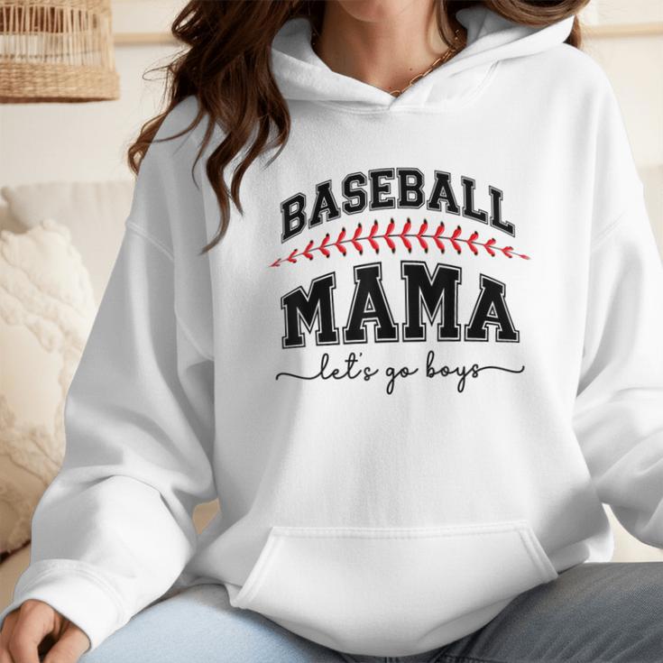 Baseball Mama Lets Go Boys Mother Baseball Mom Wmen Hoodie