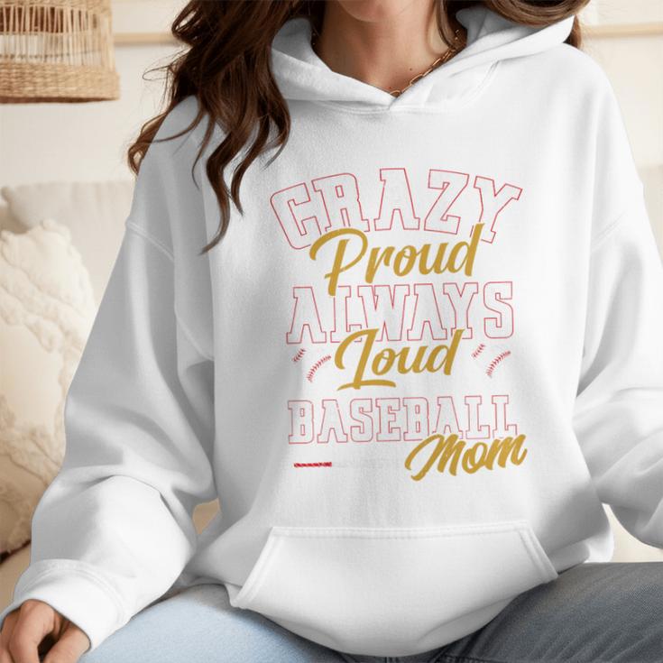Baseball Mom Crazy Proud Always Loud Mother's Day Premium Wmen Hoodie