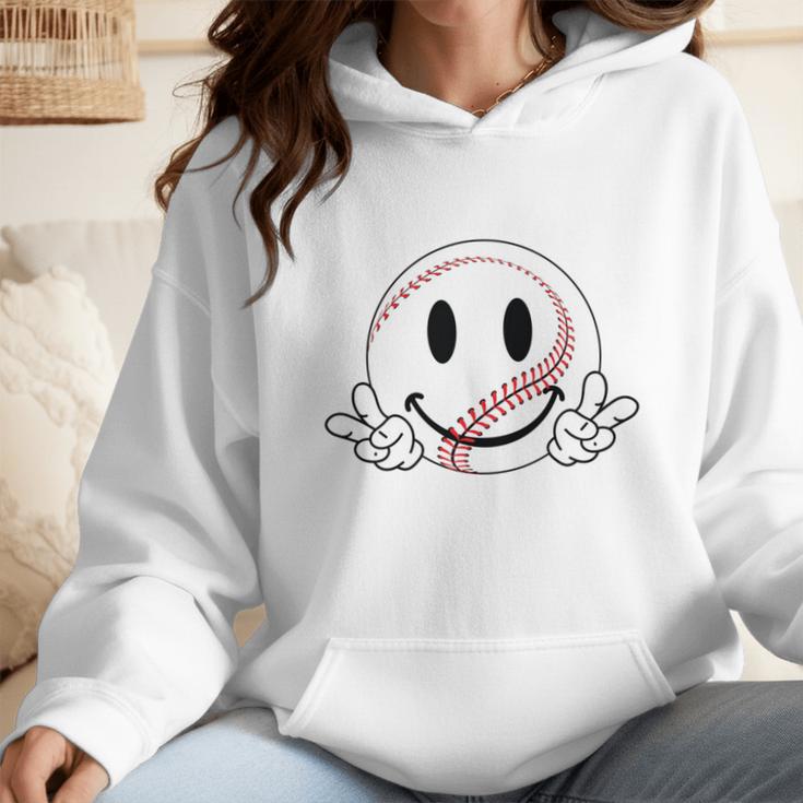 Baseball Mom Era Ball Mom Smile Face Groovy Mother's Day Wmen Hoodie Baseball Mom Era Ball Mom Smile Face Groovy Mother's Day Wmen Hoodie