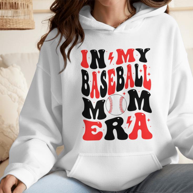 In My Baseball Mom Era Groovy Mom Wmen Hoodie