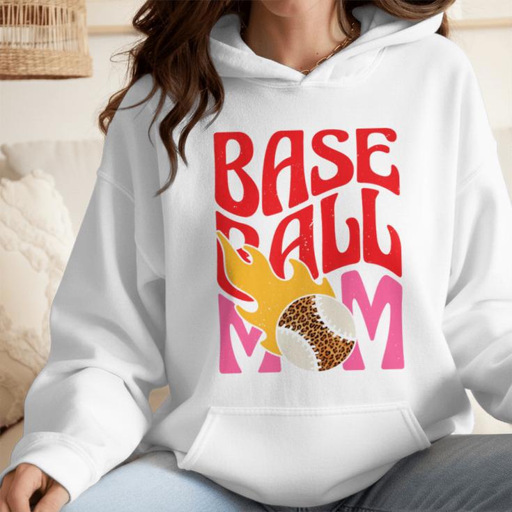 Baseball Mom Game Day Trendy Pink Leopard Mama Premium Wmen Hoodie