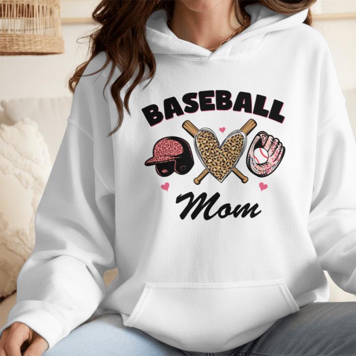 Baseball Mom Leopard Heart Game Day Love Mommy Wmen Hoodie Baseball Mom Leopard Heart Game Day Love Mommy Wmen Hoodie