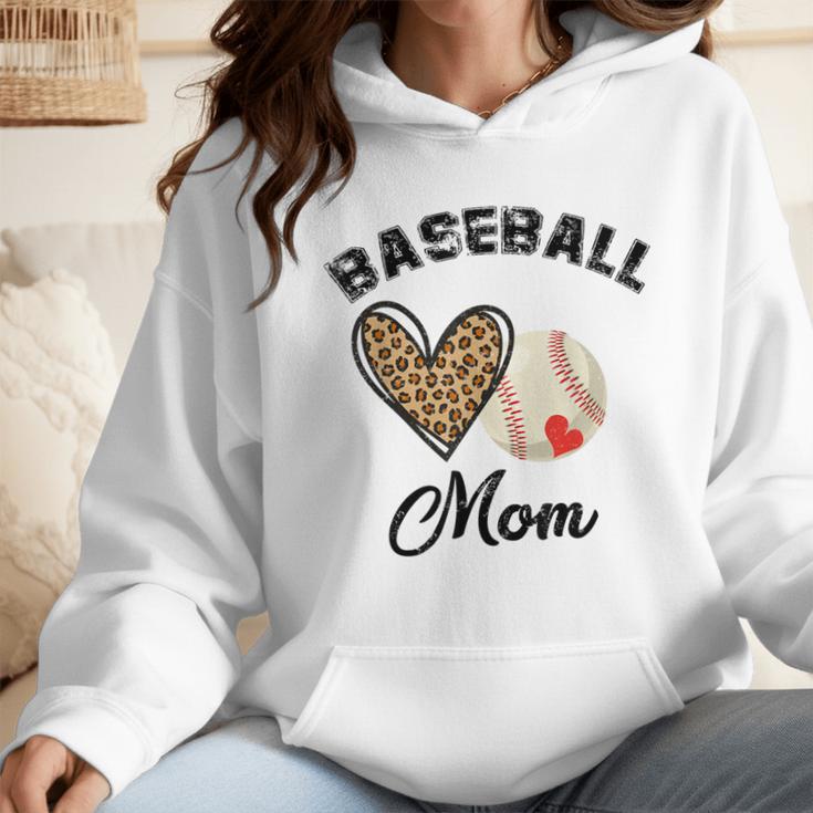 Baseball Mom Leopard Heart Baseball Player Kids Wmen Hoodie