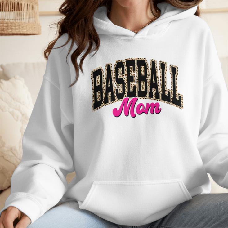 Baseball Mom Leopard Baseball Mama Life Girls Women Baller Premium Wmen Hoodie
