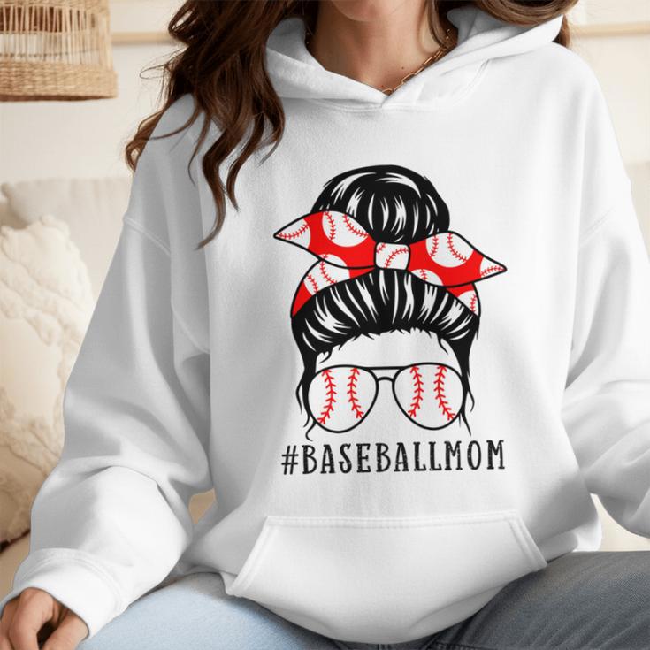 Baseball Mom Leopard Messy Bun Game Day Wmen Hoodie Baseball Mom Leopard Messy Bun Game Day Wmen Hoodie