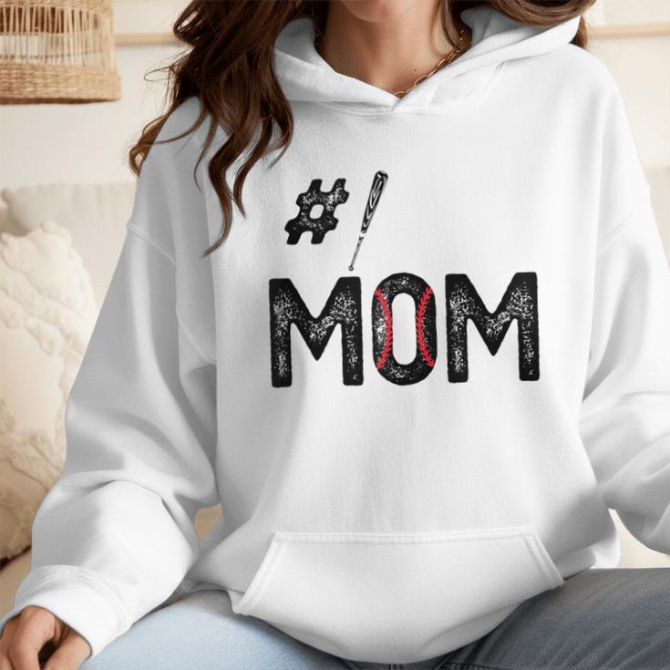 Baseball Mom Number One 1 Mother Baseball Lover Mother's Day Wmen Hoodie